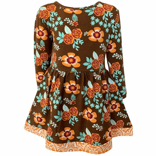 AnnLoren Baby Big Girls Boutique Fall Thanksgiving Floral Cotton