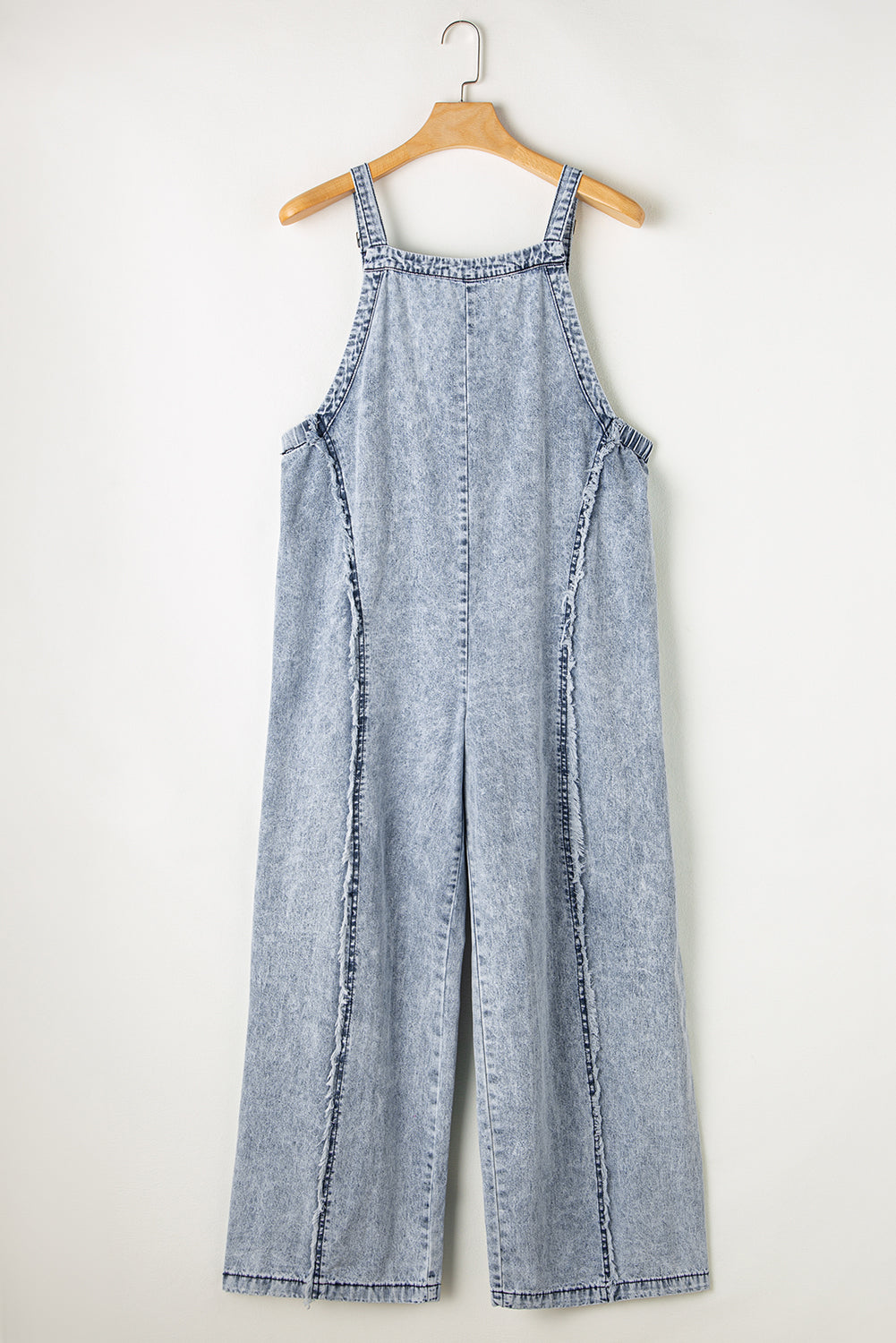 Beau Blue Light Wash Wide Leg Denim Overall