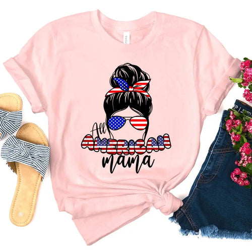 All American Mama 4th Of July Mom T-shirt