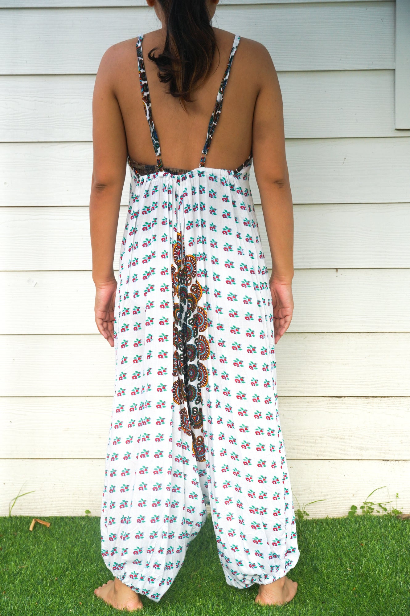 White Chakra Hippie Jumpsuits, Boho Rompers, Festival Clothing