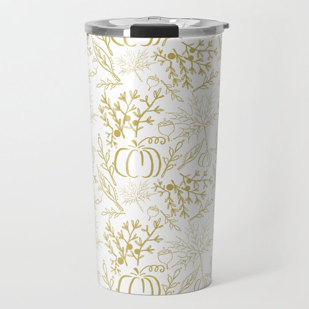 Fall Pattern Travel Coffee Mug