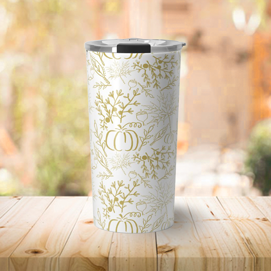 Fall Pattern Travel Coffee Mug