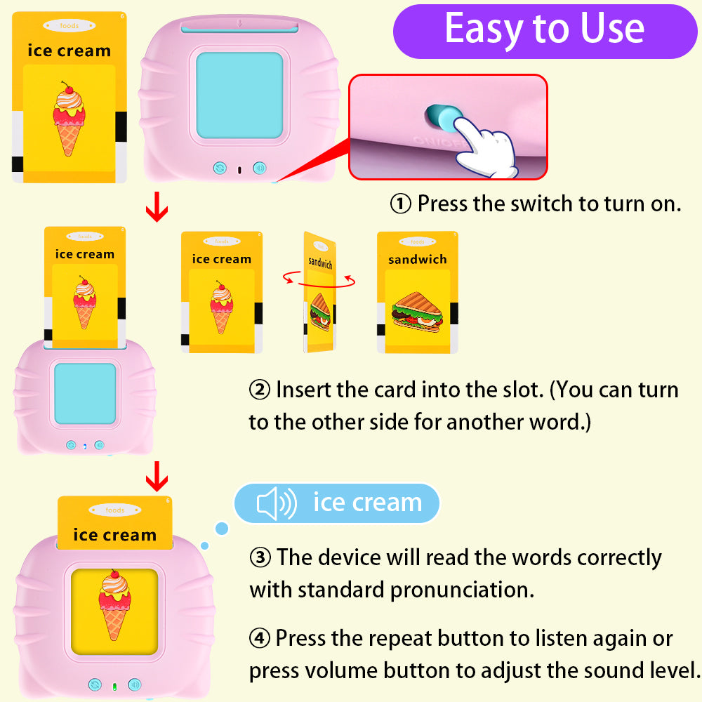 Kids Electronic Cognitive Talking Flash Cards Audio Books